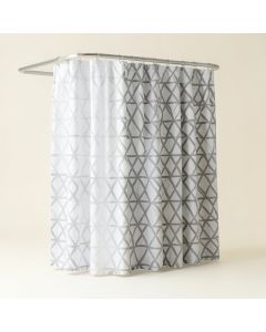 100 % Cotton Geometric Single Shower Curtain (synthetic illustration; no displayed measurements)