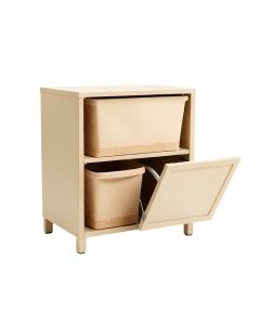 Maple Brook Freestanding Pull-Out Hamper Cabinet - Beige (synthetic illustration; no displayed measurements)