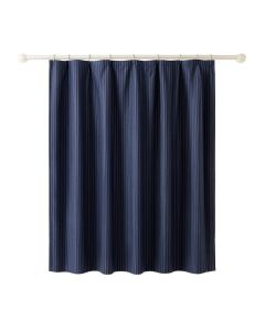 Spruce Arc Shower Curtain Hanging Flat From A Plain Rod - Navy (synthetic illustration; no displayed measurements)