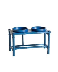 River Crossing Pet Feeding Stand With Two Plain Empty Bowls - Blue (synthetic illustration; no displayed measurements)