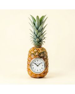 Pineapple Indoor/Outdoor Wall Clock And Thermometer (synthetic illustration; no displayed measurements)