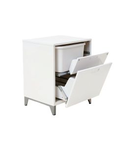 Cedar Crest Freestanding Pull-Out Hamper Cabinet - White