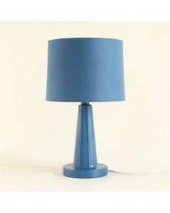 Maple Bridge Table Lamp With A Plain Fabric Shade - Blue (synthetic illustration; no displayed measurements)