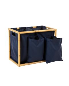 Fern Brook Laundry Sorting Station With Plain Removable Bags - Navy (synthetic illustration; no displayed measurements)