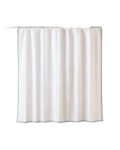 Sage Bridge Shower Curtain Hanging Flat From A Plain Rod - White (synthetic illustration; no displayed measurements)
