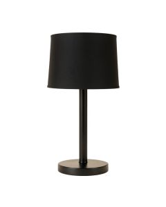 Stone Dale Table Lamp With A Plain Fabric Shade - Black