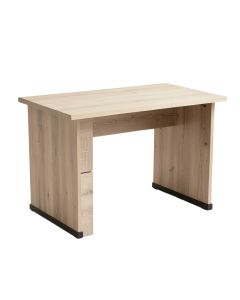 Disho Built-In Usb Port Writing Desk , Light Weathered Oak & Black Finish