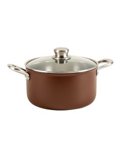 Circulon Symmetry Hard-Anodized Nonstick Straining Saucepan With Lid , 3.5-Quart