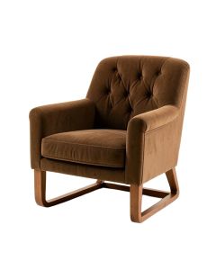Ternes 30 '' Wide Tufted Velvet Swivel Armchair