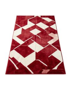 Humberto Geometric Red/White Area Rug (synthetic illustration; no displayed measurements)