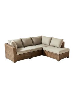 Aleiny Outdoor Patio 2 Piece Rattan Sectional Sofa Set With Cushions (synthetic illustration; no displayed measurements)