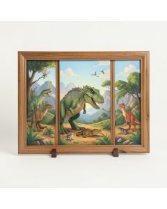 3 Piece Dinosaur Land Personalized Framed Art Set (synthetic illustration; no displayed measurements)