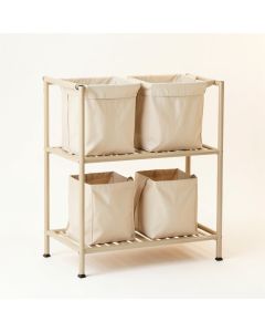 Harbor Canyon Laundry Sorting Station With Plain Removable Bags - Beige (synthetic illustration; no displayed measurements)