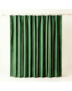 Glen Falls Shower Curtain Hanging Flat From A Plain Rod - Green (synthetic illustration; no displayed measurements)