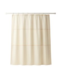 Rowan Brook Shower Curtain Hanging Flat From A Plain Rod - Ivory (synthetic illustration; no displayed measurements)