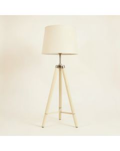 Elm Brook Floor Lamp With A Plain Fabric Shade - Cream (synthetic illustration; no displayed measurements)