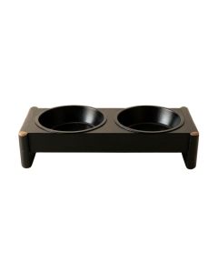Flint Branch Pet Feeding Stand With Two Plain Empty Bowls - Black (synthetic illustration; no displayed measurements)