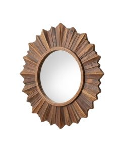 Nuttall Wooden Sunburst Rustic Wall Mirror