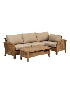 Rowling 4 Piece Teak Sofa Seating Group With Cushions (synthetic illustration; no displayed measurements)
