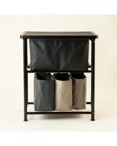 Reed Arc Laundry Sorting Station With Plain Removable Bags - Black (synthetic illustration; no displayed measurements)