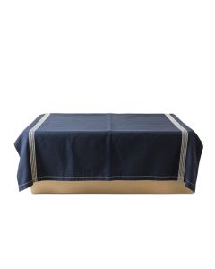 Olive Arc Flat Bed Sheet - Navy
