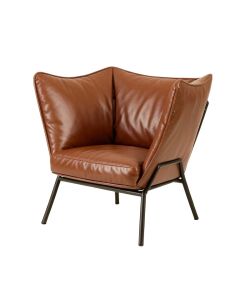 Justa 31.5 '' Wide Top Grain Leather Down Cushion Butterfly Chair (synthetic illustration; no displayed measurements)