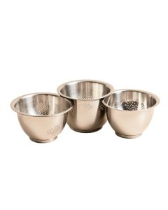 3 Piece Avador Stainless Steel Colander Set (synthetic illustration; no displayed measurements)
