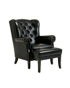 29.5 '' Wide Tufted Wingback Chair And Ottoman (synthetic illustration; no displayed measurements)