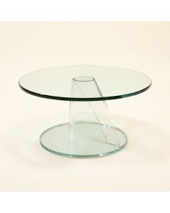Umana Modern Round Glass And Faux Crystal Coffee Table (synthetic illustration; no displayed measurements)