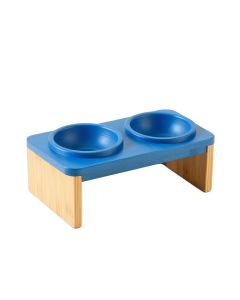 Cove Canyon Pet Feeding Stand With Two Plain Empty Bowls - Blue (synthetic illustration; no displayed measurements)