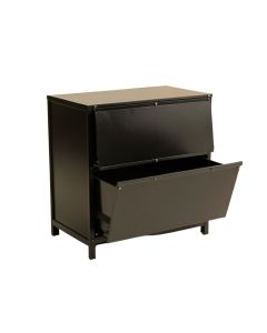 Wren Crossing Freestanding Pull-Out Hamper Cabinet - Black