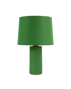 Alder Crossing Table Lamp With A Plain Fabric Shade - Green