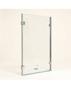 46.5 '' X 76 '' Hinged Frameless Shower Door (synthetic illustration; no displayed measurements)