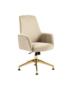 Velvet Swivel Desk Chair with Arms