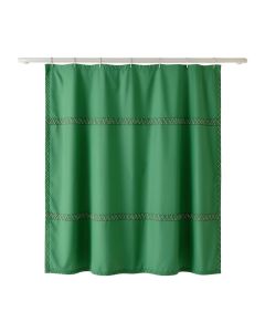 Shore Dell Shower Curtain Hanging Flat From A Plain Rod - Green (synthetic illustration; no displayed measurements)