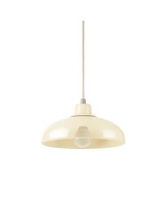 Flint Dale Pendant Light Suspended From One Plain Cable - Cream