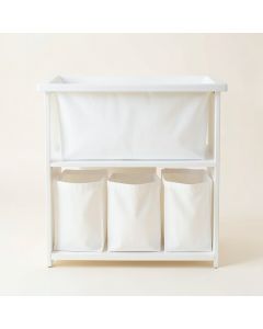 Maple Crossing Laundry Sorting Station With Plain Removable Bags - White (synthetic illustration; no displayed measurements)