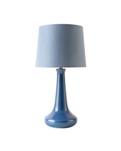 Ash Crossing Table Lamp With A Plain Fabric Shade - Blue