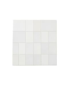 Cityscape Random Sized Glass/Metal Mosaic Tile In White