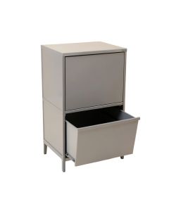 Lake Crossing Freestanding Pull-Out Hamper Cabinet - Gray