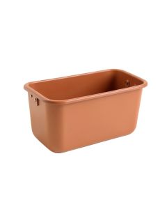 Ash Brook Empty Railing Planter With Integral Brackets - Terracotta (synthetic illustration; no displayed measurements)