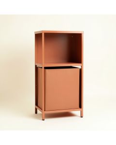 Ash Crest Freestanding Pull-Out Hamper Cabinet - Terracotta (synthetic illustration; no displayed measurements)