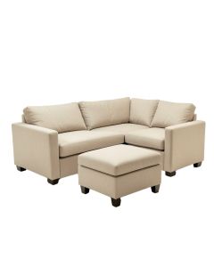 Braeden 101.2 '' Wide Linen Reversible Modular Sofa & Chaise With Ottoman (synthetic illustration; no displayed measurements)