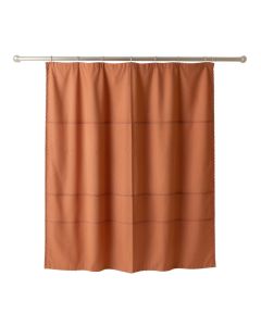 River Crossing Shower Curtain Hanging Flat From A Plain Rod - Terracotta