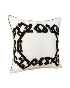 Ayesha Curry Greek Key Embroidered Cotton Throw Pillow (synthetic illustration; no displayed measurements)