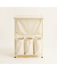Maple Branch Laundry Sorting Station With Plain Removable Bags - Ivory (synthetic illustration; no displayed measurements)