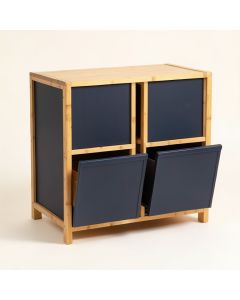 Summit Bend Freestanding Pull-Out Hamper Cabinet - Navy (synthetic illustration; no displayed measurements)