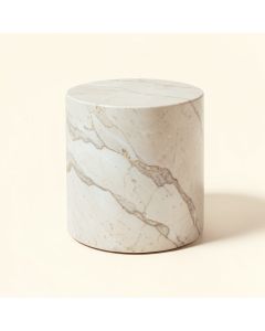 Kristin Marble Drum End Table (synthetic illustration; no displayed measurements)