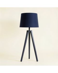 Summit Crest Floor Lamp With A Plain Fabric Shade - Navy (synthetic illustration; no displayed measurements)