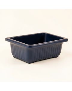 Linden Branch Empty Railing Planter With Integral Brackets - Navy (synthetic illustration; no displayed measurements)